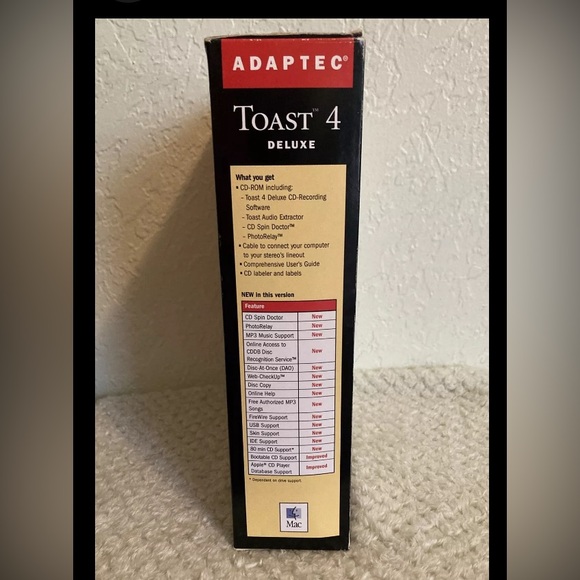 Adaptec Toast 4 Deluxe Software for Mac Big Box CD Recording - Picture 2 of 13